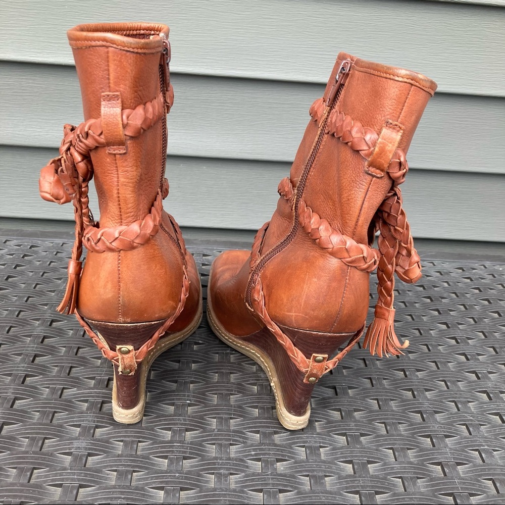 Vince Camuto Leather Braided Wedge Boot - Picture 4 of 9